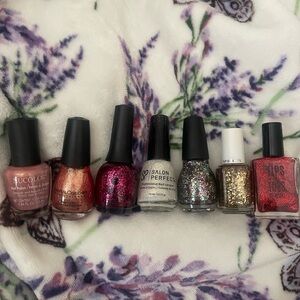 Huge! Glitter Shimmer Nail Polish Bundle Lot of 7